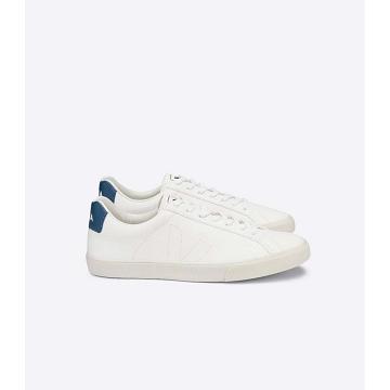 Veja ESPLAR CHROMEFREE Men's Shoes White/Blue | NZ 194QMA